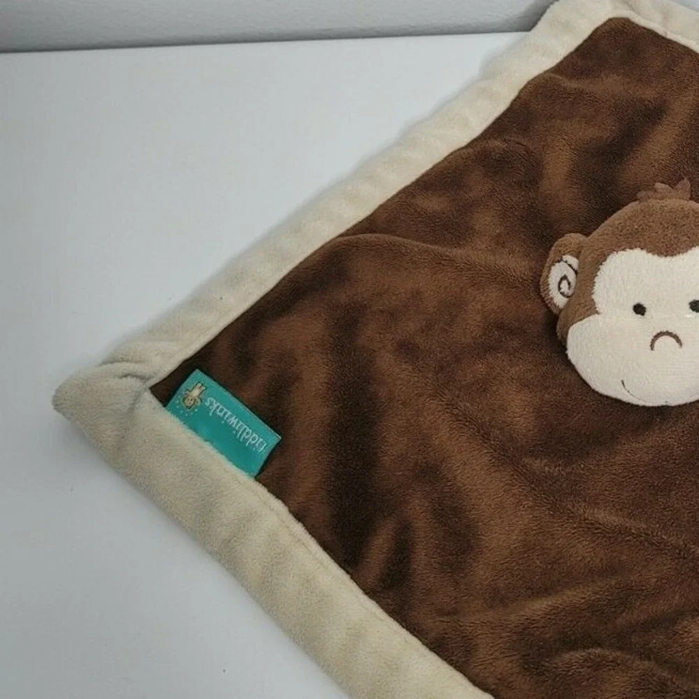 Tiddliwinks Monkey Brown Baby Security‎ Blanket Lovey Soft Animal
